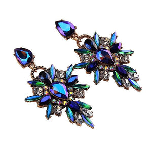Blue Crystal Chandelier Earrings