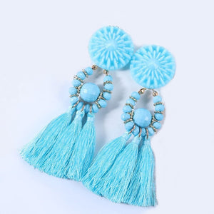 Venice Sky-Blue Tassel Earrings KEISELA