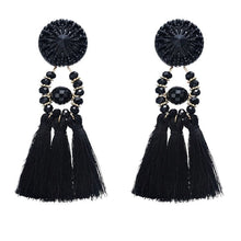 Venice Black Tassel Earrings