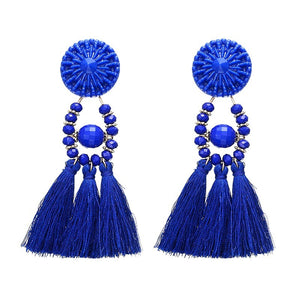 Venice Royal-Blue Tassel Earrings
