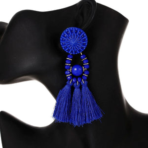 Venice Royal-Blue Tassel Earrings