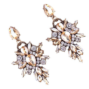 Amber Crystal Chandelier Earrings